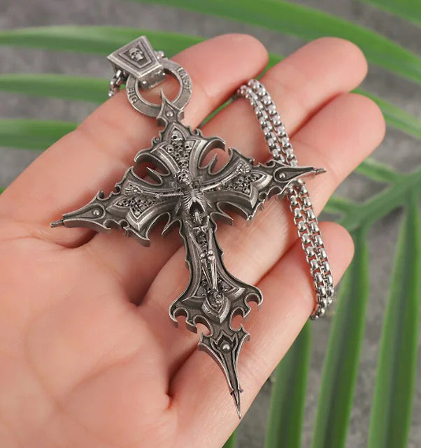 Gothic Skull Cross Necklace