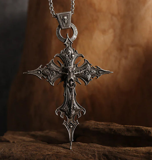 Gothic Skull Cross Necklace