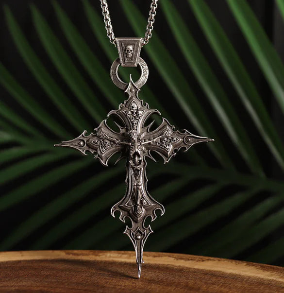 Gothic Skull Cross Necklace